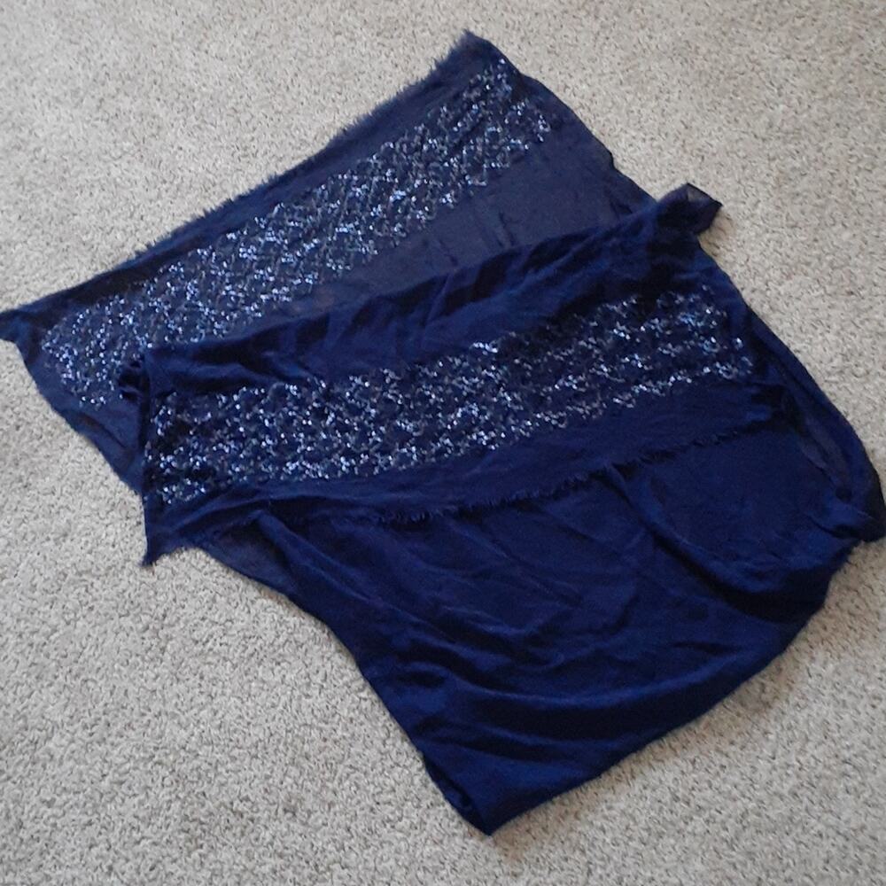 LARGE extra long sequined 6 foot throw scarf
